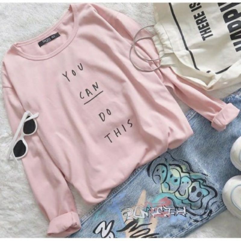 YOU CAN DO THIS kaos oblong murah warna PINK