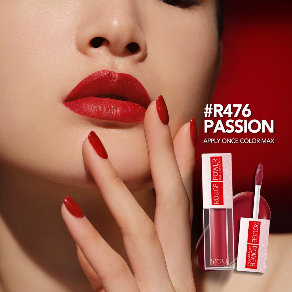 YOU Rouge Power Matte Lip Cream | Matte Finish, Tahan Lama, Nourishing, with Manuka Honey