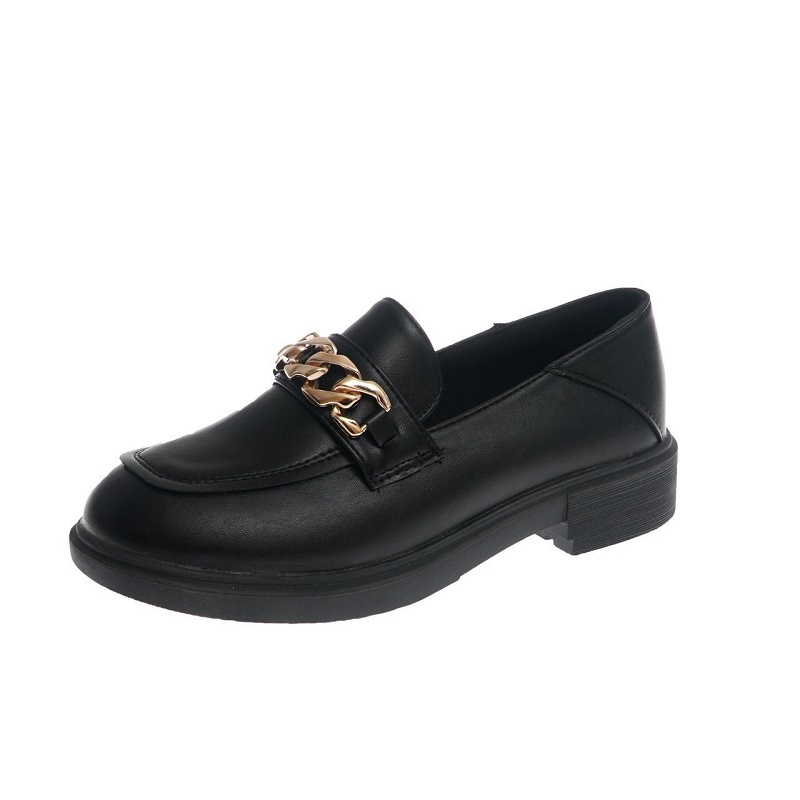 LUMMYSHOP SEPATU WANITA UNITY CHAIN LOAFERS BLACK IMPORT PREMIUM