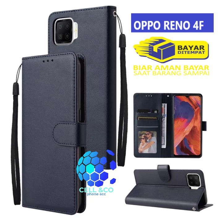 Flip cover OPPO RENO 4F Flip case buka tutup kesing hp casing flip case leather wallet