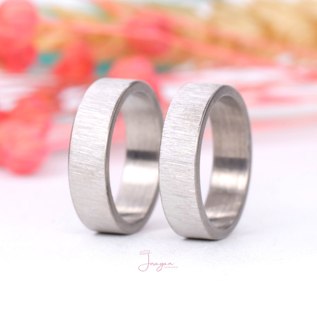 [GRATIS UKIR NAMA] Cincin Couple Rosegold Titanium M77 Anti Karat Anti Hitam BONUS Gelang Ethnic