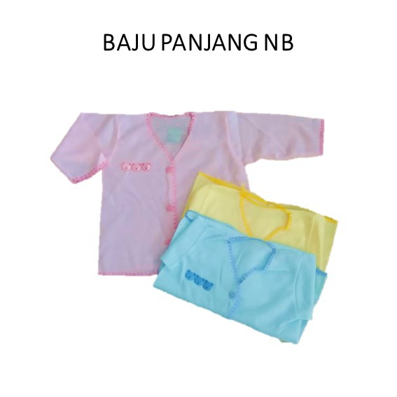 BOBOKO Baju bayi newborn 0-6 Bulan Warna Polos Bahan Katun Bordir-BELLASHOP