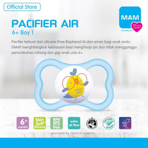 MAM Night / AIR Pacifier Orthodontic Empeng Bayi 6m+ (Tersedia varian warna)