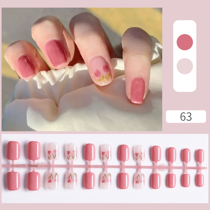 24pcs / Set Kuku Palsu Akrilik Matte Sensual Untuk Nail Art