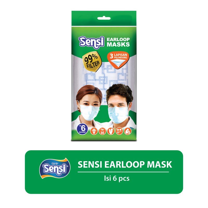 Sensi Mask 3-ply 6's Earloop