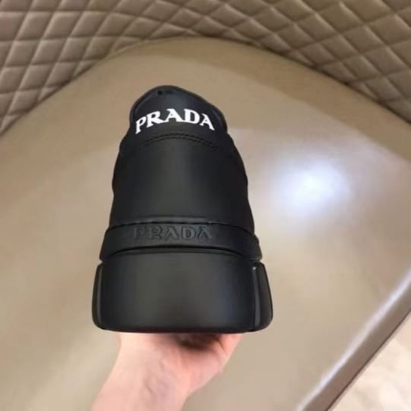 sepatu pria pr4da sneaker kulit hitam men shoes branded P1SHOES top cowok terbaru