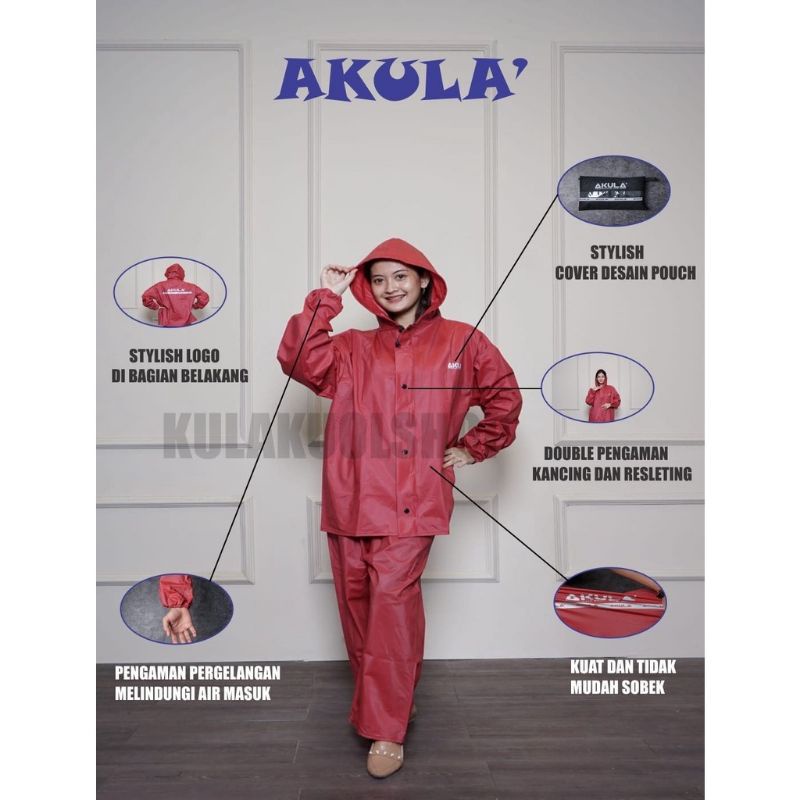 Jas Hujan BY AKULA Stelan jaket celana Pria/ Wanita