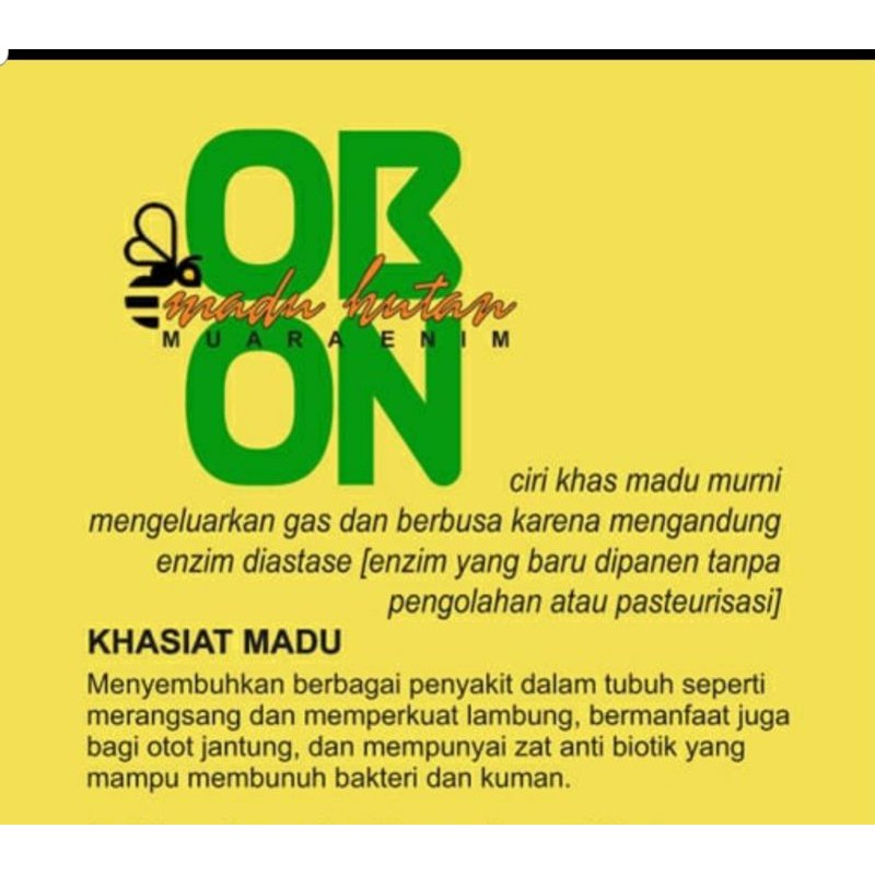 

MADU KESEHATAN Obon ASLI Muara Enim