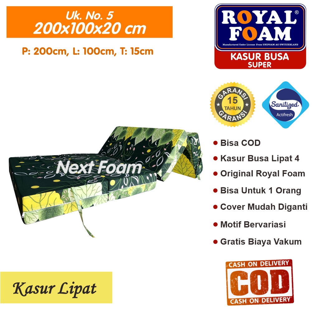 Kasur Busa Lipat Royal Foam Ukuran No 5 200x100x20 cm Tebal 20 cm D23 ORIGINAL Garansi 15 Tahun