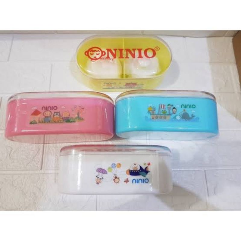 Ninio Baby Powder Case Twin Double - Ninio Tempat Bedak Tabur Bayi - Wadah Bedak Bubuk Bayi