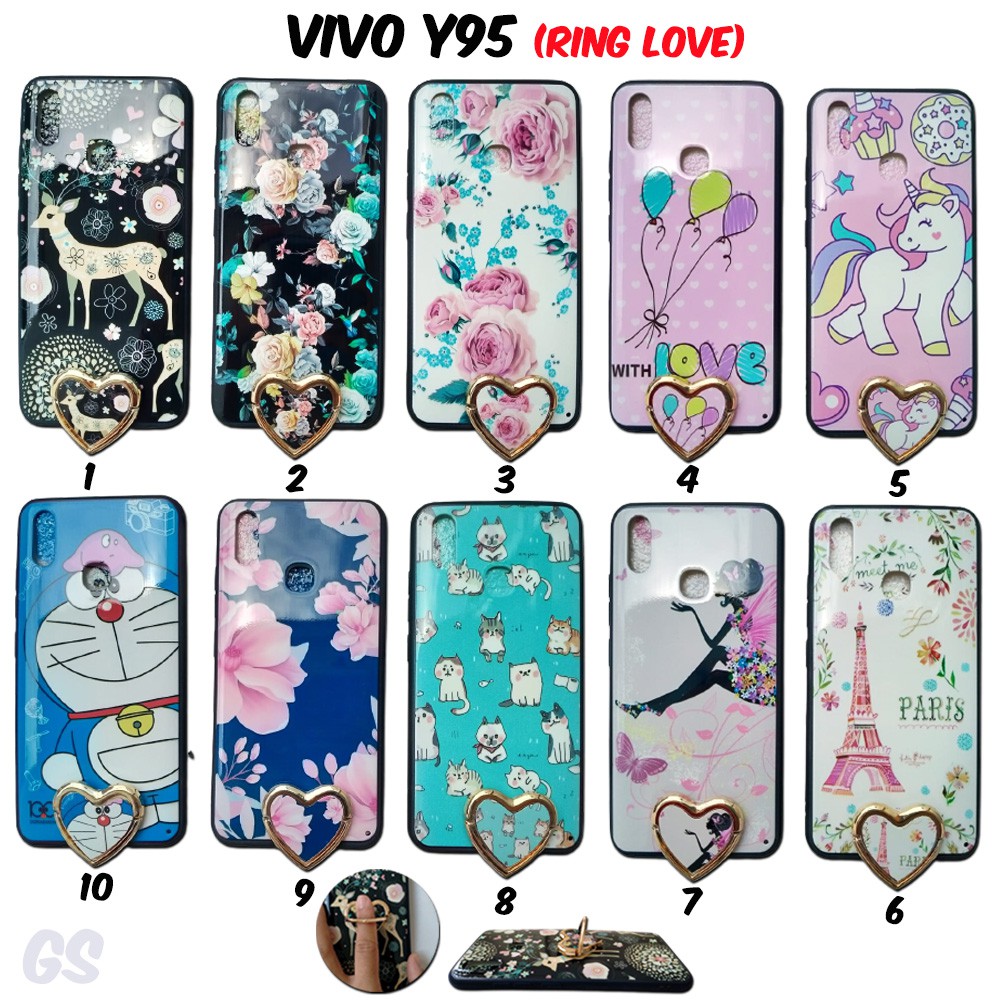 Casing hp import VIVO Y95  Case hp  Fuze Ring Love korea style