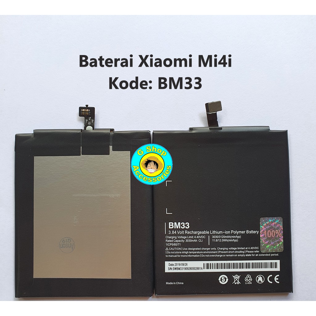 Baterai Batre Original Xiaomi Mi4i BM33 Mi 4i BM 33 Battery