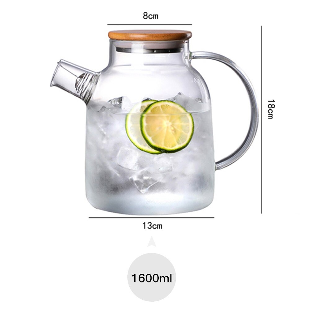 KIYOTE Glass Tea Pot - Teko Pitcher Teh Kaca Unik 1.6 Liter