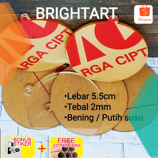 

Medali akrilik 5.5cm tebal 2mm Segilima melengkung | Bahan medali Elegan