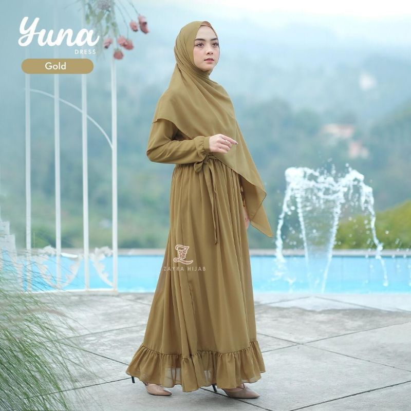 Yuna Dress by zayra hijab ORI - gold