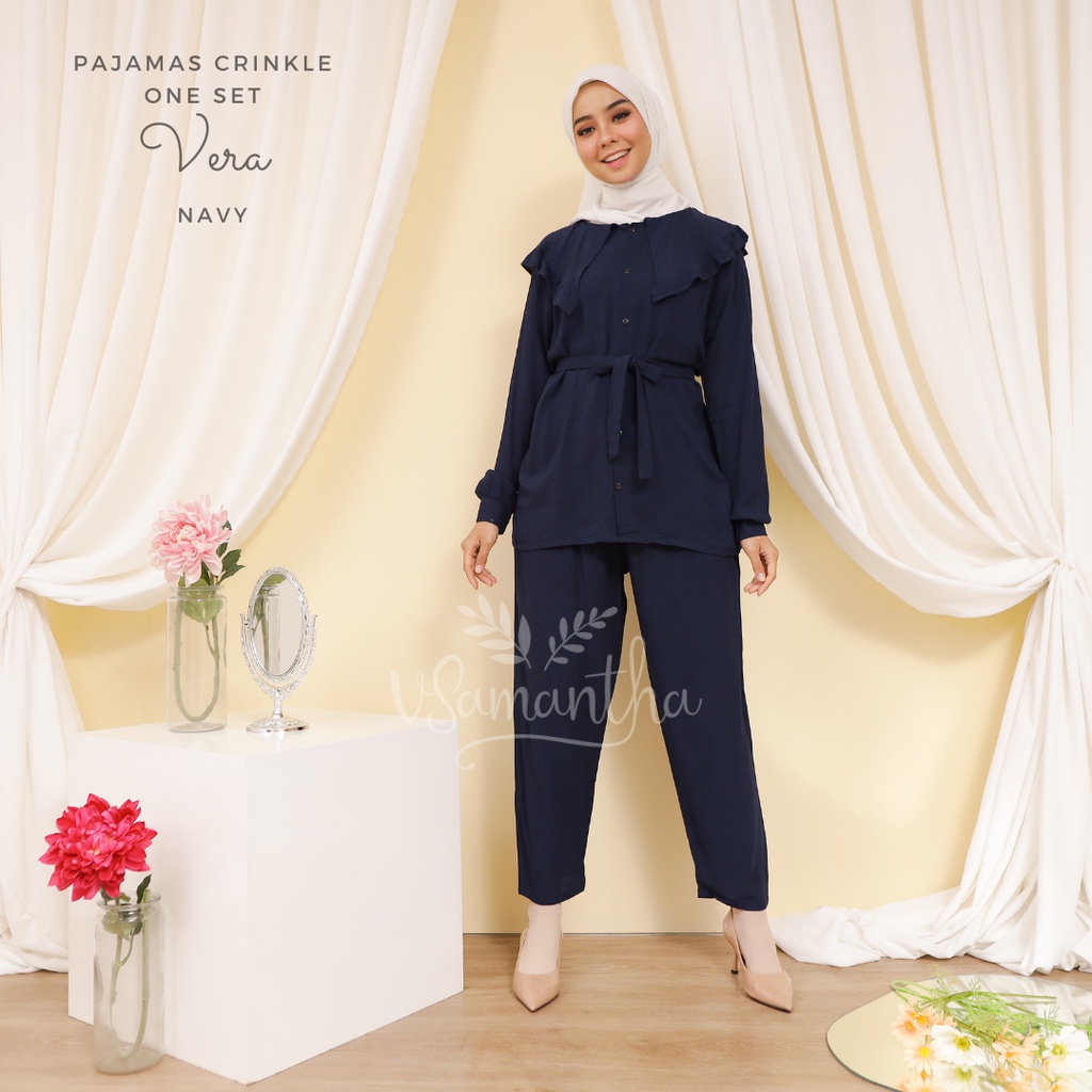 Pajamas / Piyama One Set Kemeja Rayon Crinkle Premium Vera