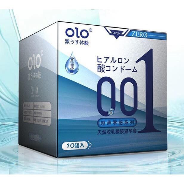 Condom OLO LongLasting 001 Hyaluronic Acid Condom 10/BOX Privasi Aman