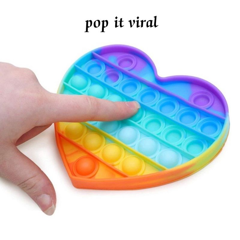 mainan pop it viral model rainbow es cream lucu