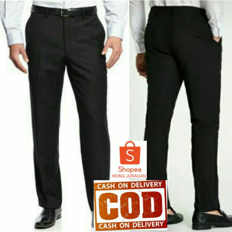 CELANA PRIA SLIM FIT EMPUK ADEM KAIN TISU TWIST TEFLON CELANA PANJANG FORMAL PREMIUM HALUS KERJA KAI