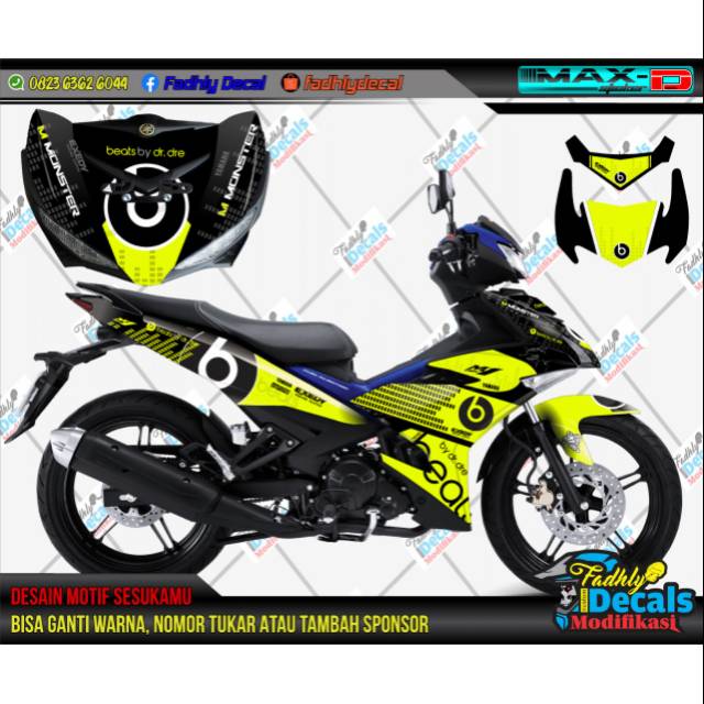 Decal mx king kuning stabilo dan merah keren sticker fullbody