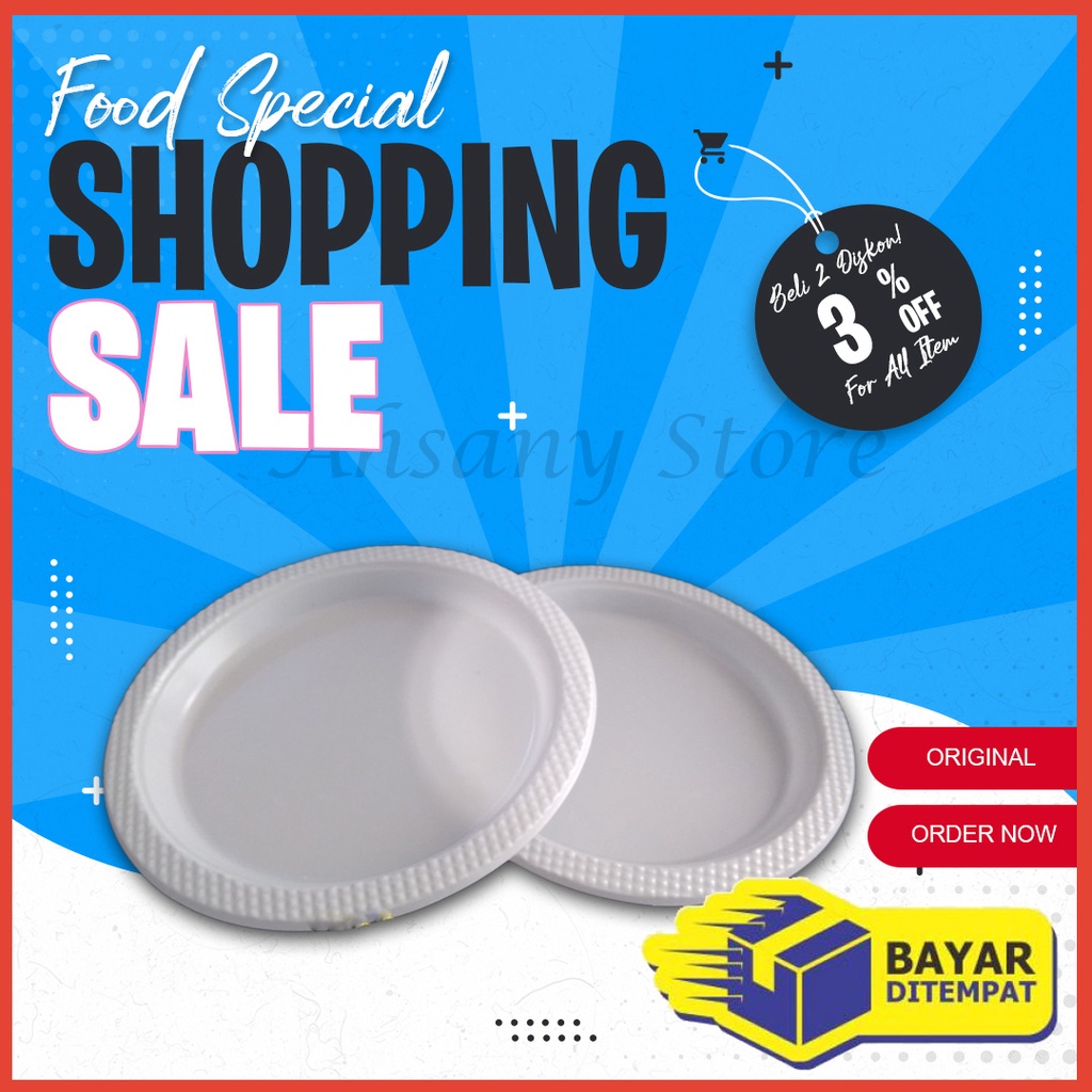 Piring Makan Plastik Putih Susu Kecil