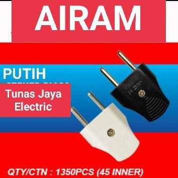 Steker Gepeng 1 Phase Model Broco AIRAM (Putih)