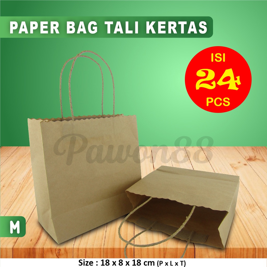 

Paper Bag Polos - Paper Bag COKLAT 18X8X18 cm - COKLAT -M ( 24 Pcs )