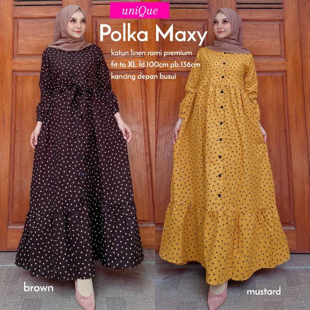 DRESS KATUN LINEN // POLKA MAXY BY UNIQUE