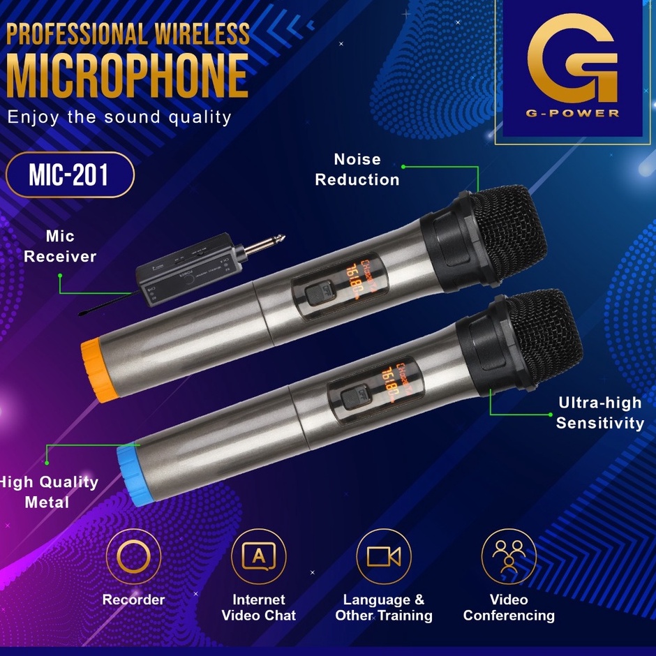 Mic Wireless 201 G-Power dapat dua Mic Original termurah