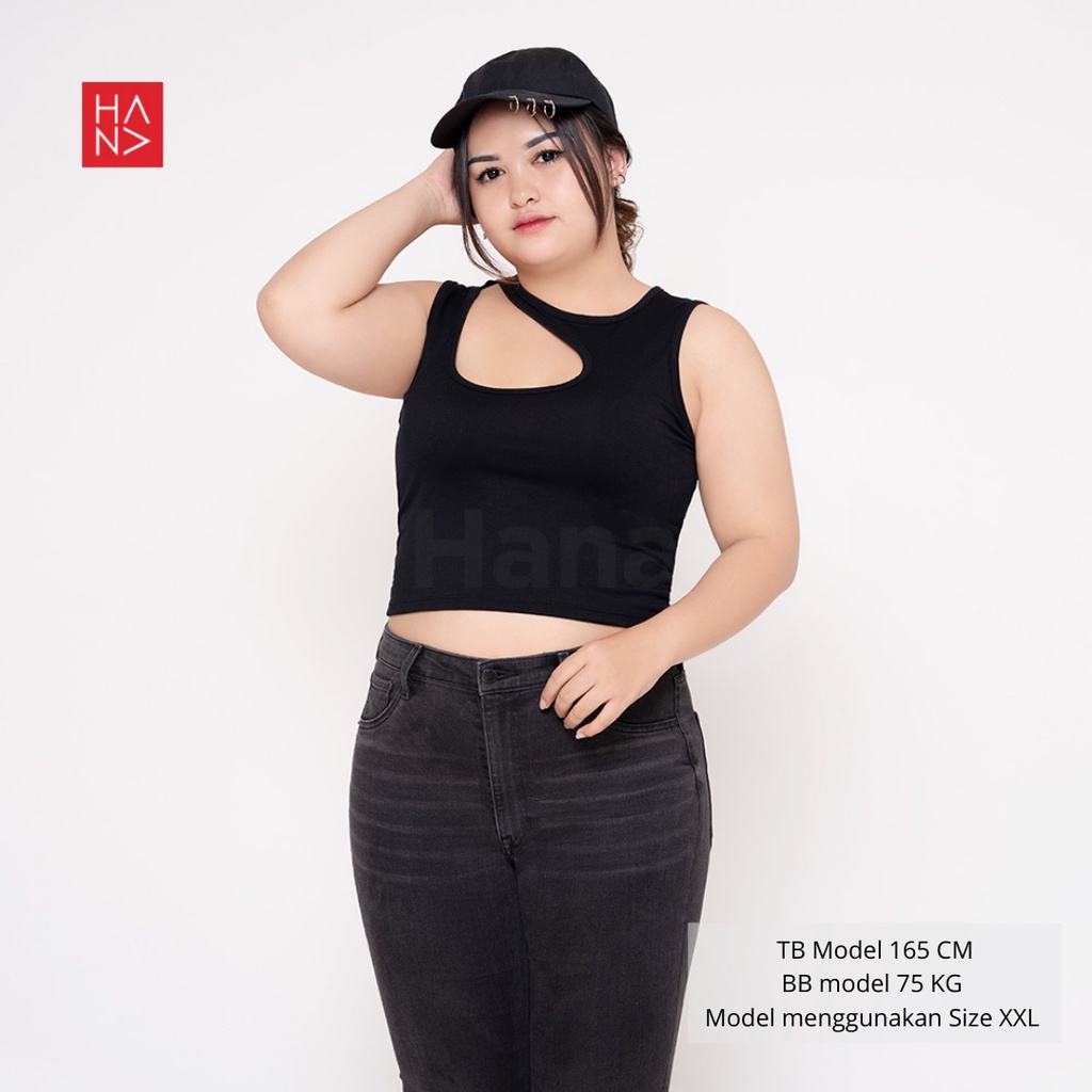 Hana Fashion - Cameron Crop Tank Top Wanita - CT023