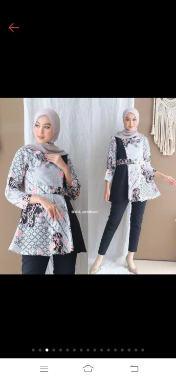 Tey-17 Batik Wanita Asj Sa Hrb026 Kenongo Kemeja Tosca Pendek