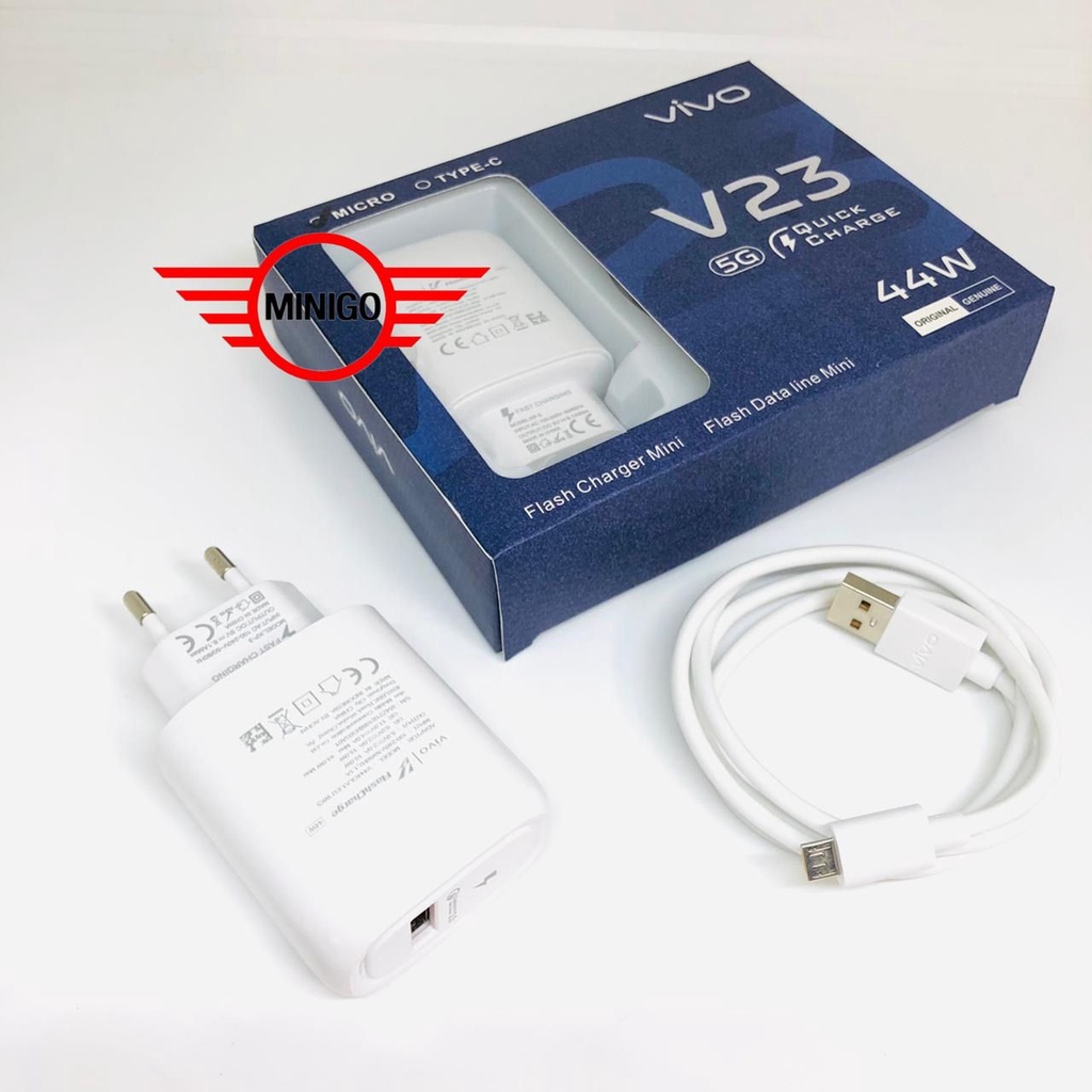 charger vivo max 44w V23e V23 5G T1 5G Y21 5G Y21s Y21T Y33t Y33s Y21A V21e Y01 fast charging type C DAN micro usb