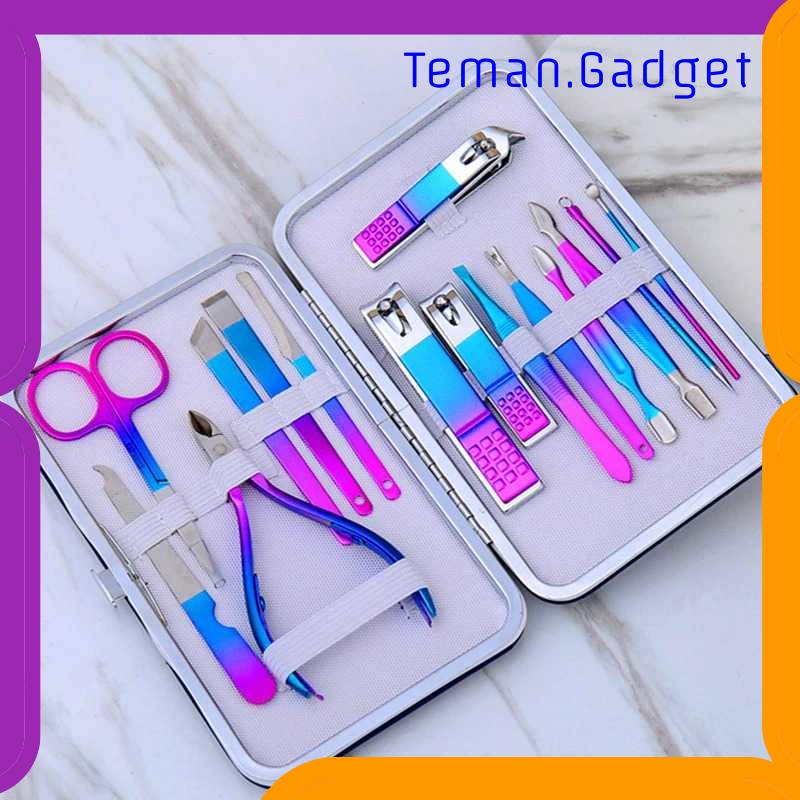 TG-FE366 NELBEAUTY NAIL ART SET GUNTING KUKU MANICURE PEDICURE 15 PCS - 7023D