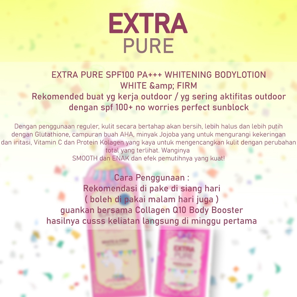 PRECIOUS SKIN EXTRA PURE/KEMASAN PINK (SIANG) SPF100 PA++ WHITENING HANDBODY / BODY LOTION