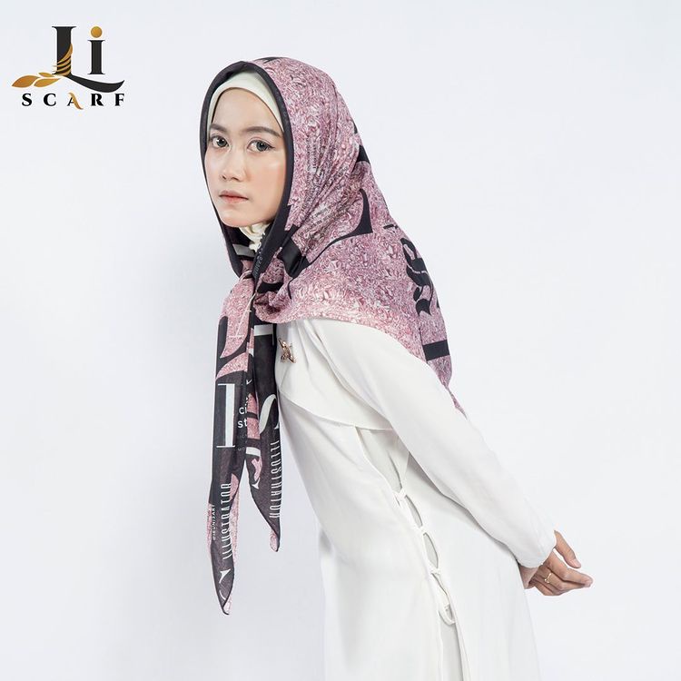 Jilbab Premium Li Scarf Bling Blink Scarf - Pink