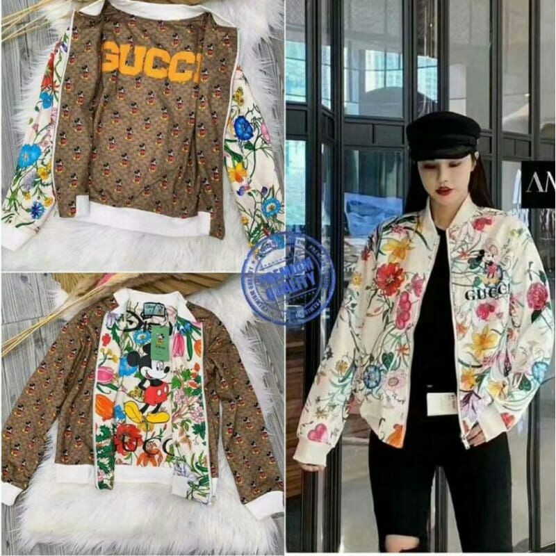 JAKET WANITA GUCCI MICKEY BOLAK BALIK IMPORT PREMIUM