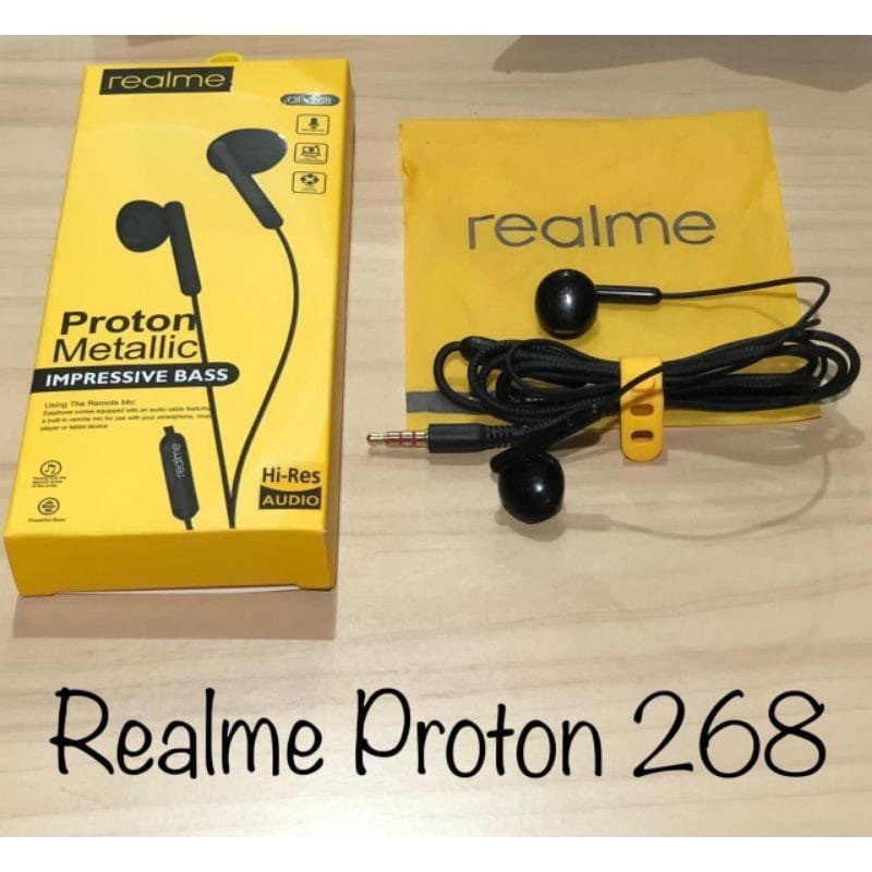 Headset Realme QP-268 Handsfree Proton Metallic Super Bass Murah