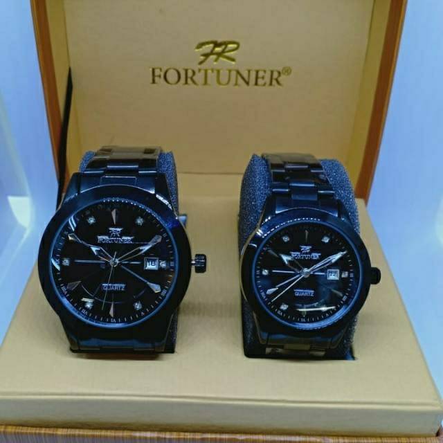 Jam Tangan Fortuner Couple Original - Black - Water Resist