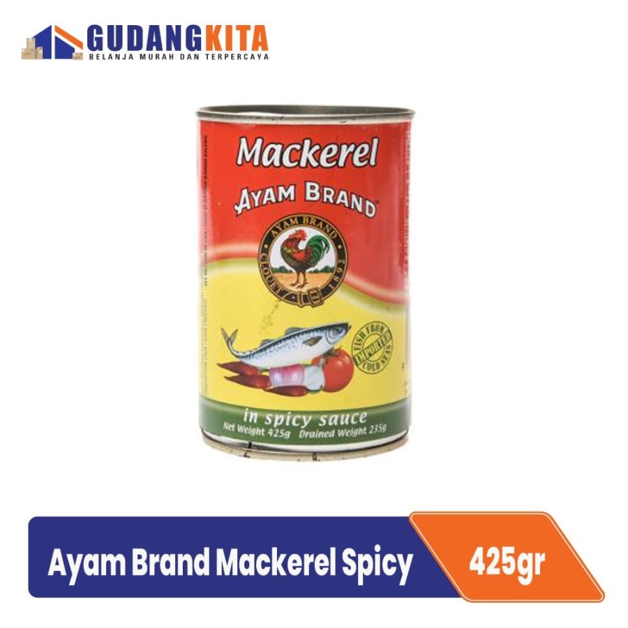 

Mackerel Pedas Kaleng Ayam Brand 425gr