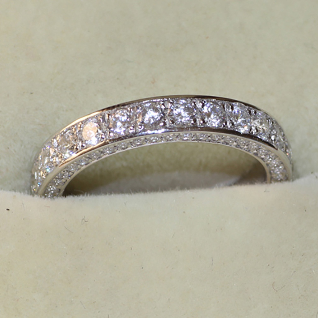 Hu Hu Hu Hu Hu Alat Bantu Pasang Kacamata♡ Cincin Bulat Simetris Aksen Berlian Imitasi Untuk Perhiasan Pengantin