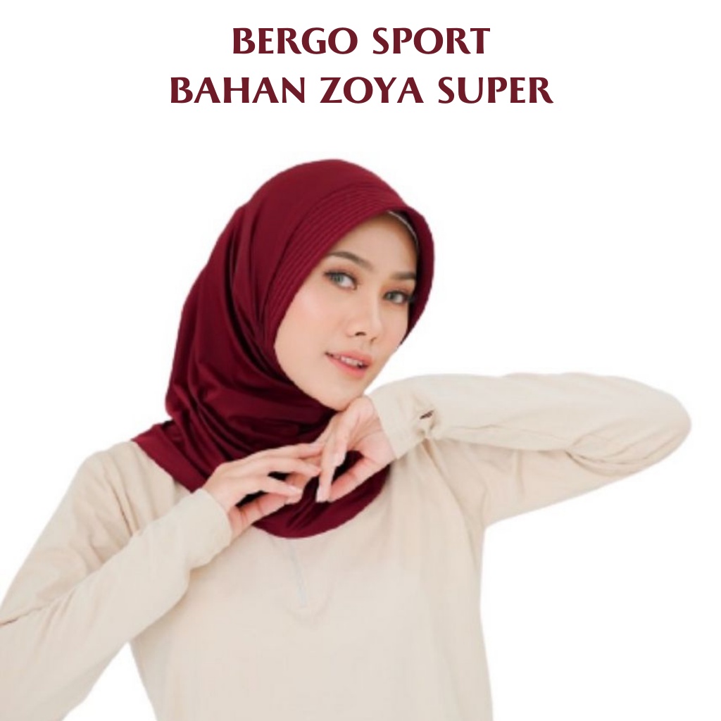 MALAYU HIJAB Kerudung Krudung Hijab Jilbab Bergo Olahraga Sport Sporty Volly Wanita Muslim Bahan Jer