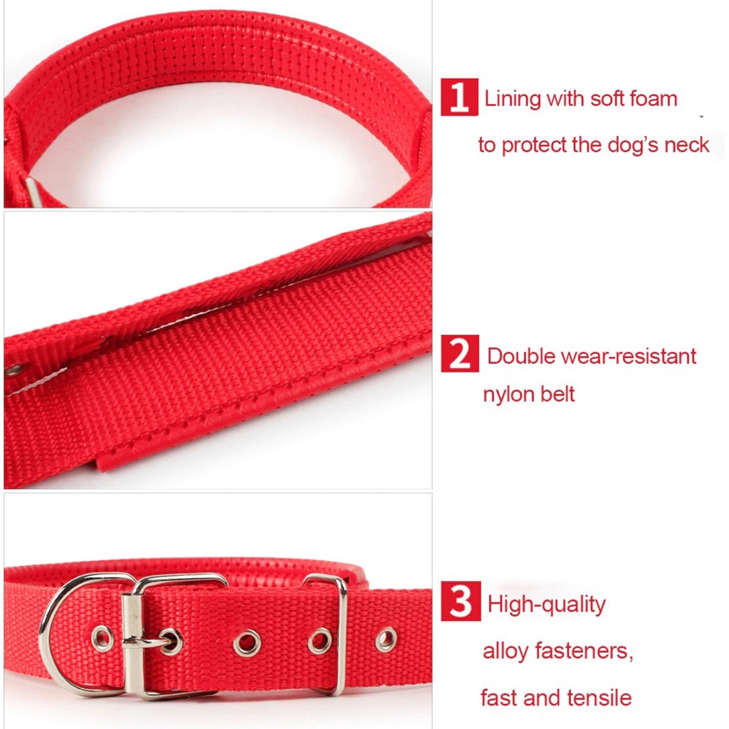 Pet Collar Dog and Cat / Tali Kalung Hewan Anjing Kucing Nylon Tebal