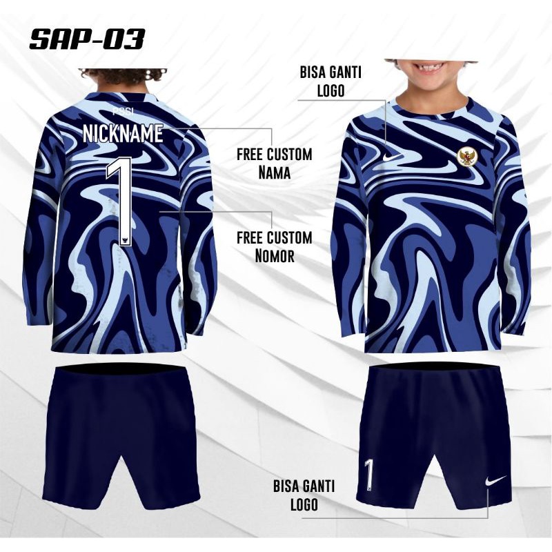 jersey kiper Stelan kaos sepak bola anak baju kaos kiper anak lengan panjang