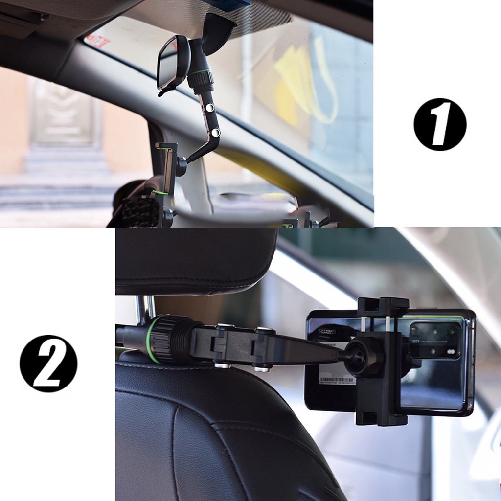 Holder Handphone Mobil Multifungsi Rotasi 360derajat Auto Spion Dudukan Klip Gantung Mount Holder Hp Universal