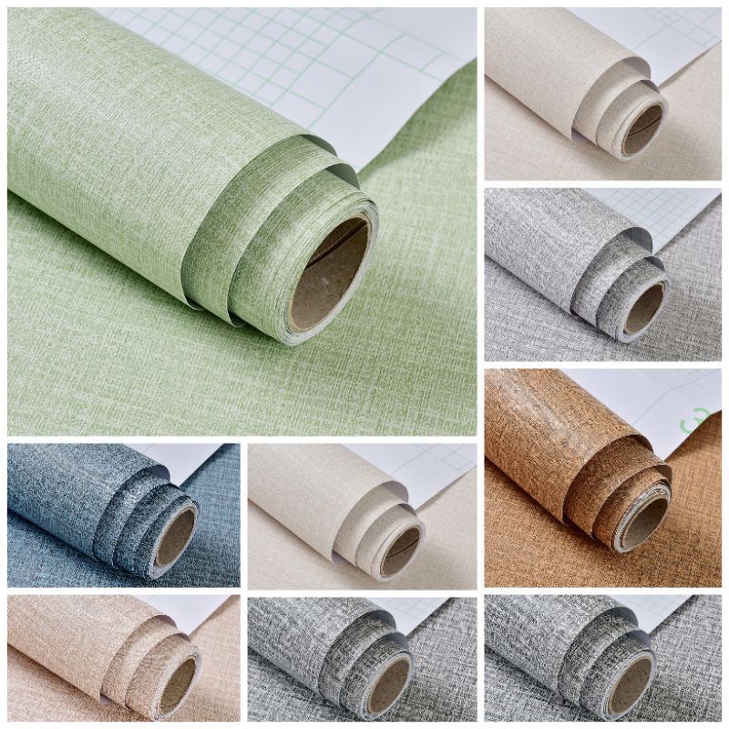 Jual wallpaper dinding sticker polos bertekstur serat kain Shopee