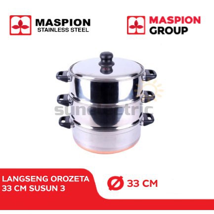 Maspion Langseng Steamer Stainless Orozeta 33 cm susun 3 Kukusan