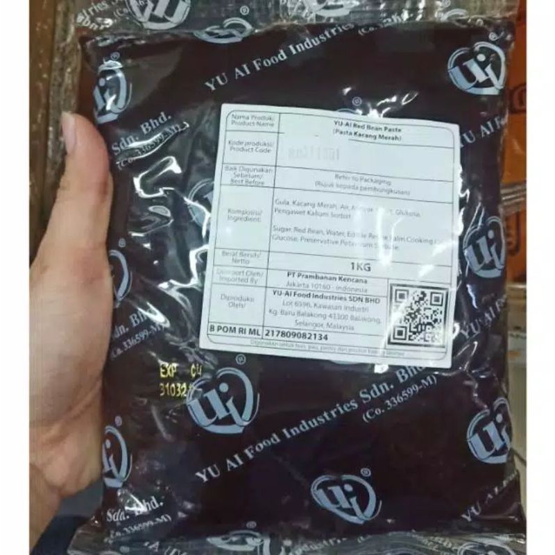 

YU AI red bean paste / pasta kacang merah / selai / filling / isian roti bak pao 1 kg