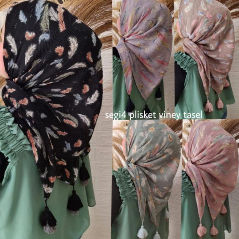 KLB.01Jl22ᴱ | Segiempat tasel voal plisket ori liana ori azara segi empat motif segiempat tassel ban