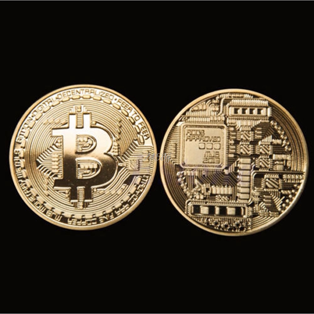 Miniatur Coin Bitcoin Gold Plated