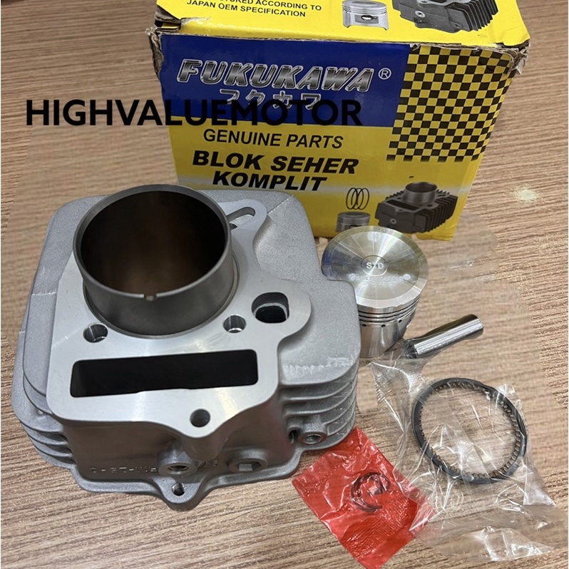 BLOK SEHER/BLOK BORING KOMPLIT SUPRA FIT NEW/REVO 100/LEGENDA PLUS PISTON KIT MERK FUKUKAWA ORIGINAL